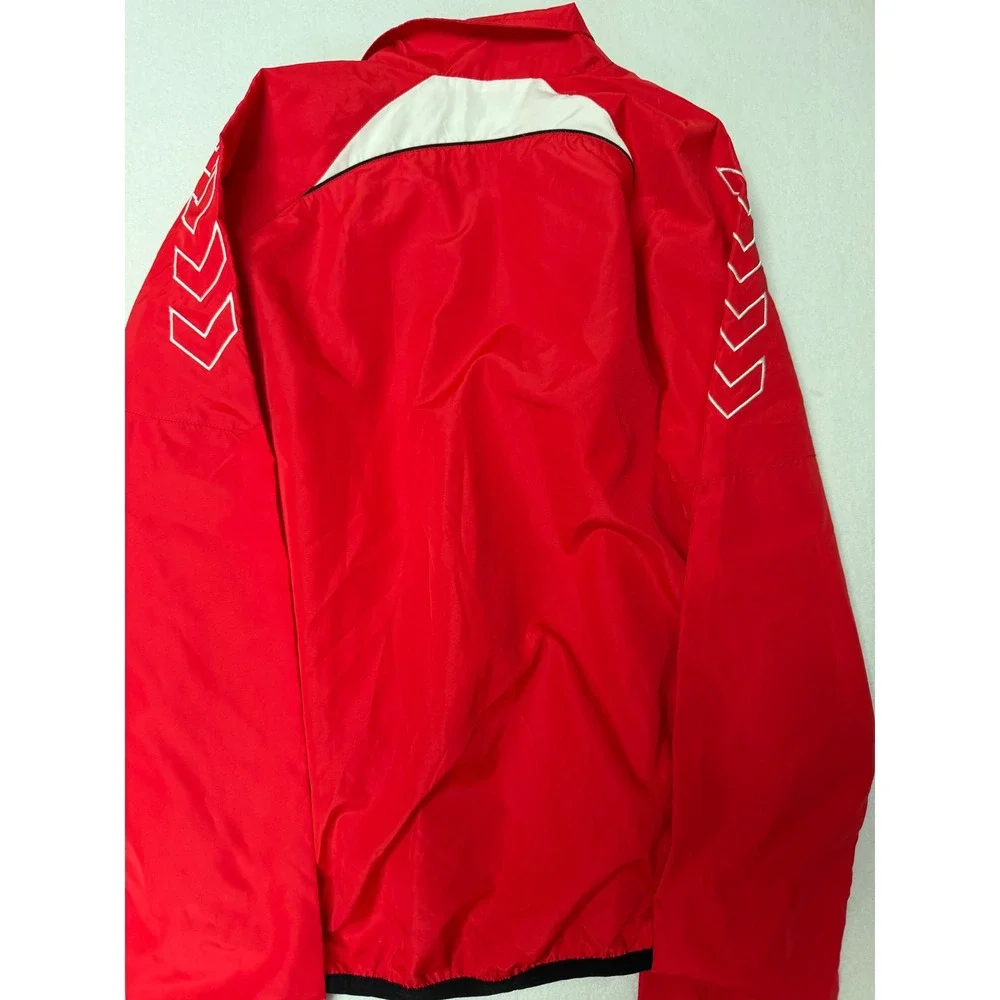 Hummel Red White Full Zip Track Jacket Youth XL 51-004 Sporty Windbreaker